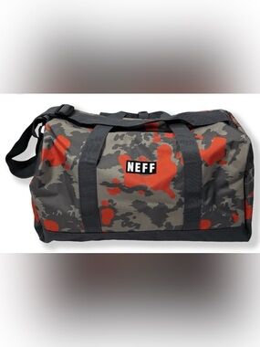 Neff Gray & Orange Camo Men’s Duffel Bag NWT